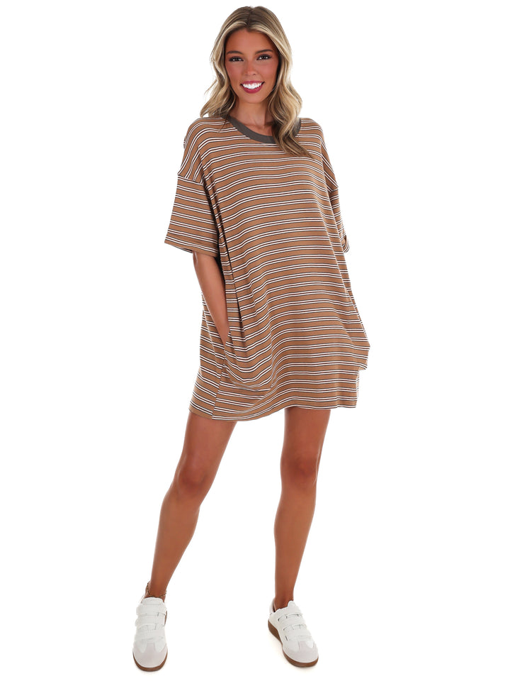 Around Town Stripe T-Shirt Dress