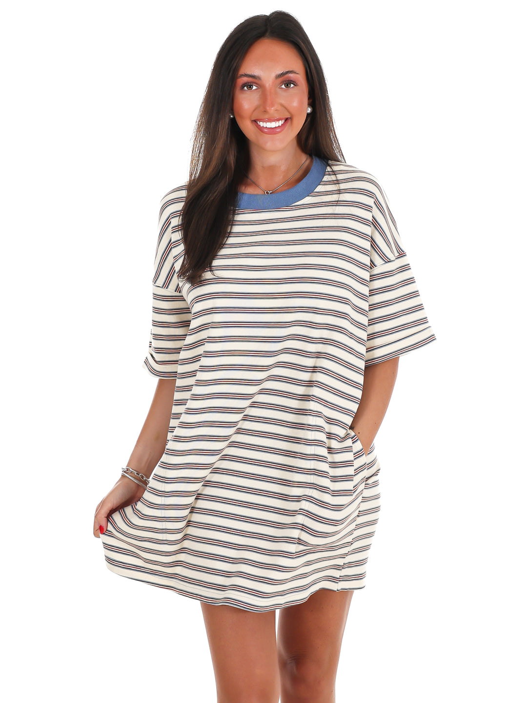Around Town Stripe T-Shirt Dress