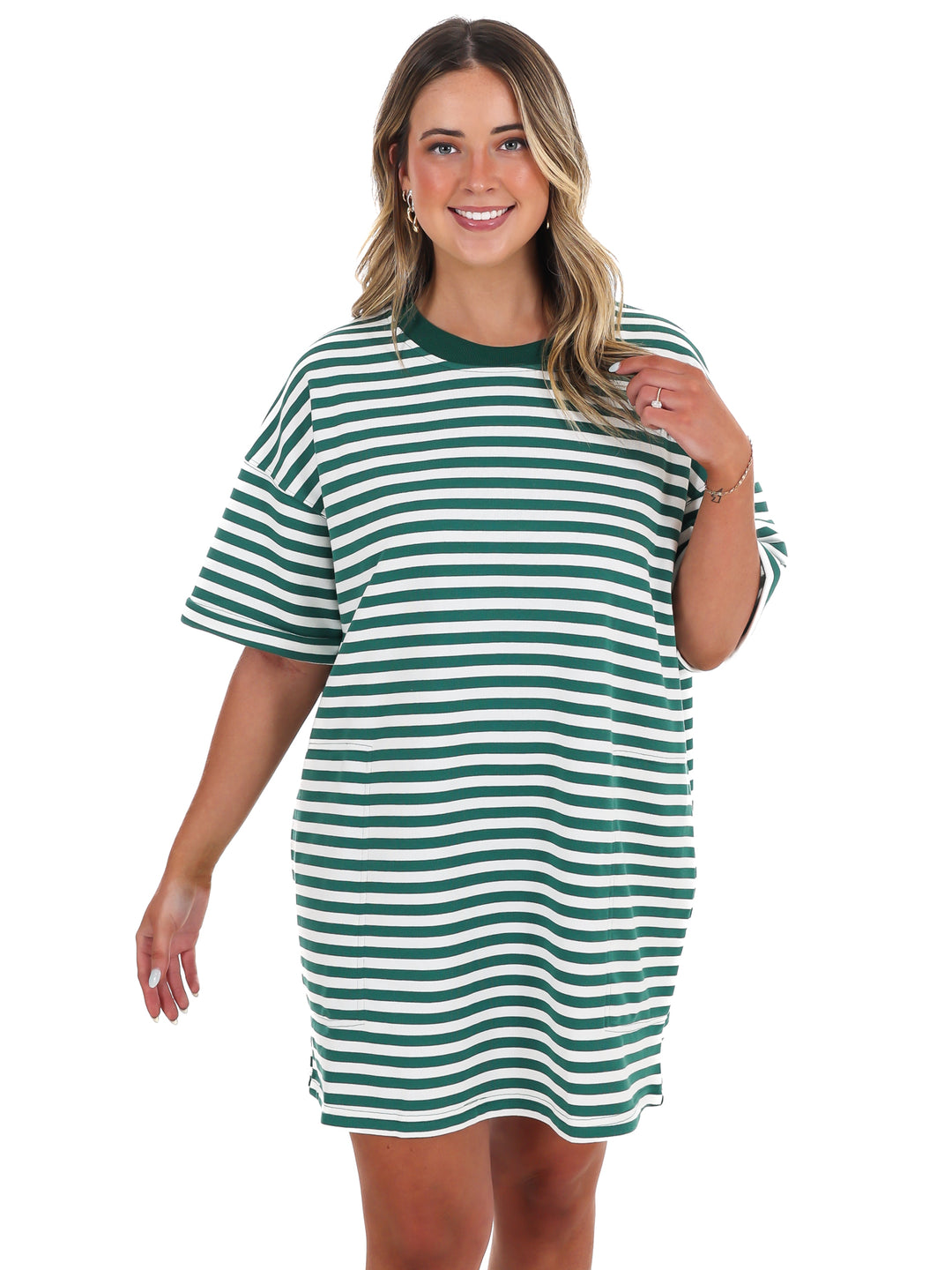 So in Sync Stripe Shirt Dress