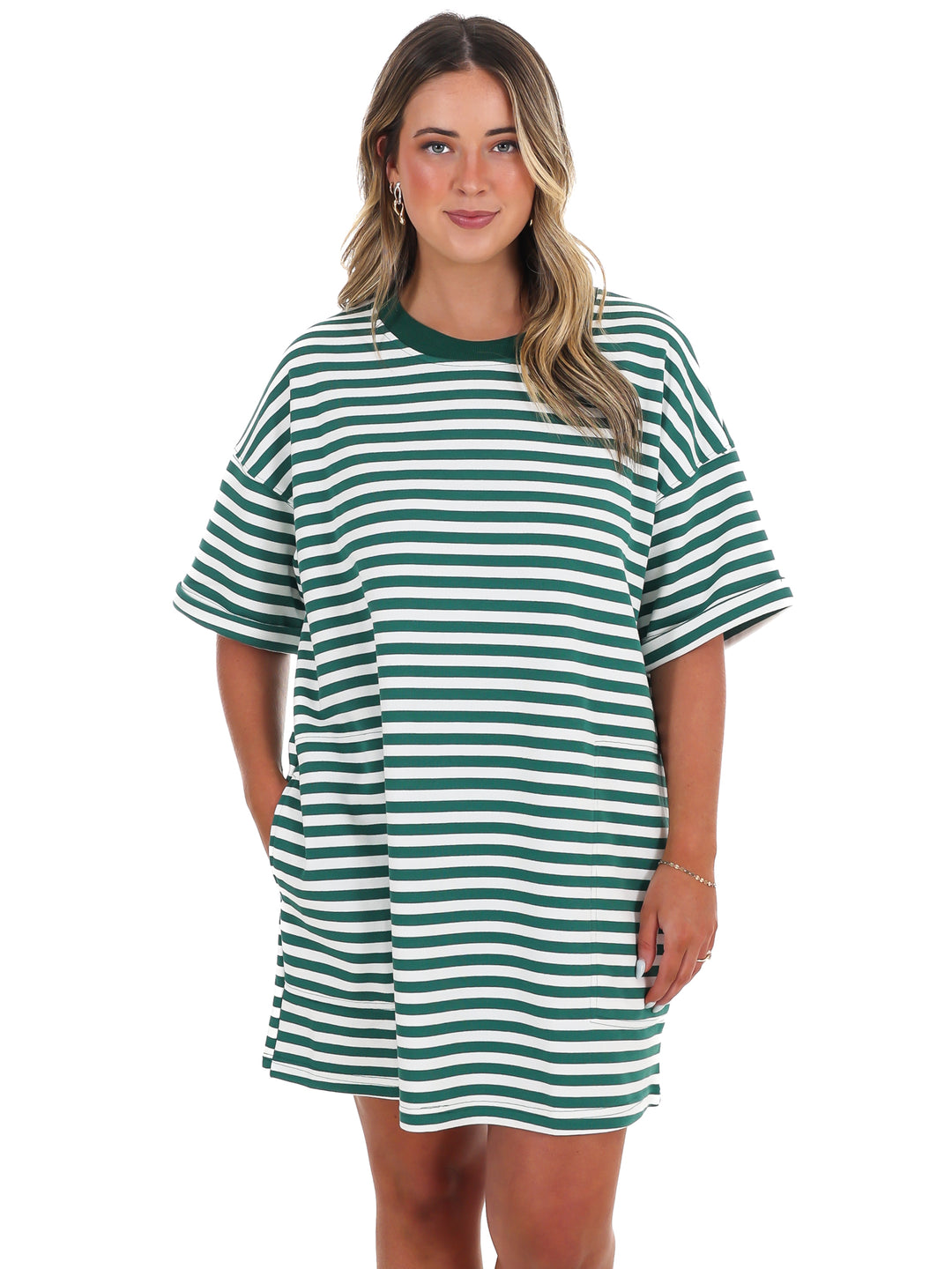 So in Sync Stripe Shirt Dress
