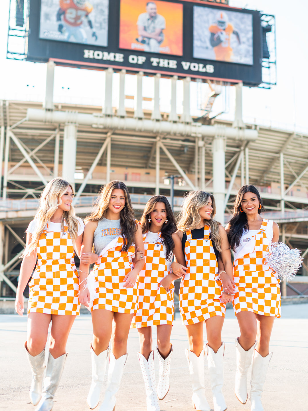 Orange & White Overall Bib Checkerboard Dress – Josie's Boutique