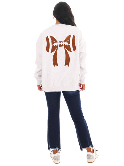 Football Bows Embroider Sweatshirt