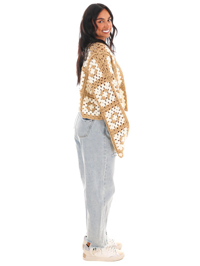 Petal Patch Crochet Cardigan