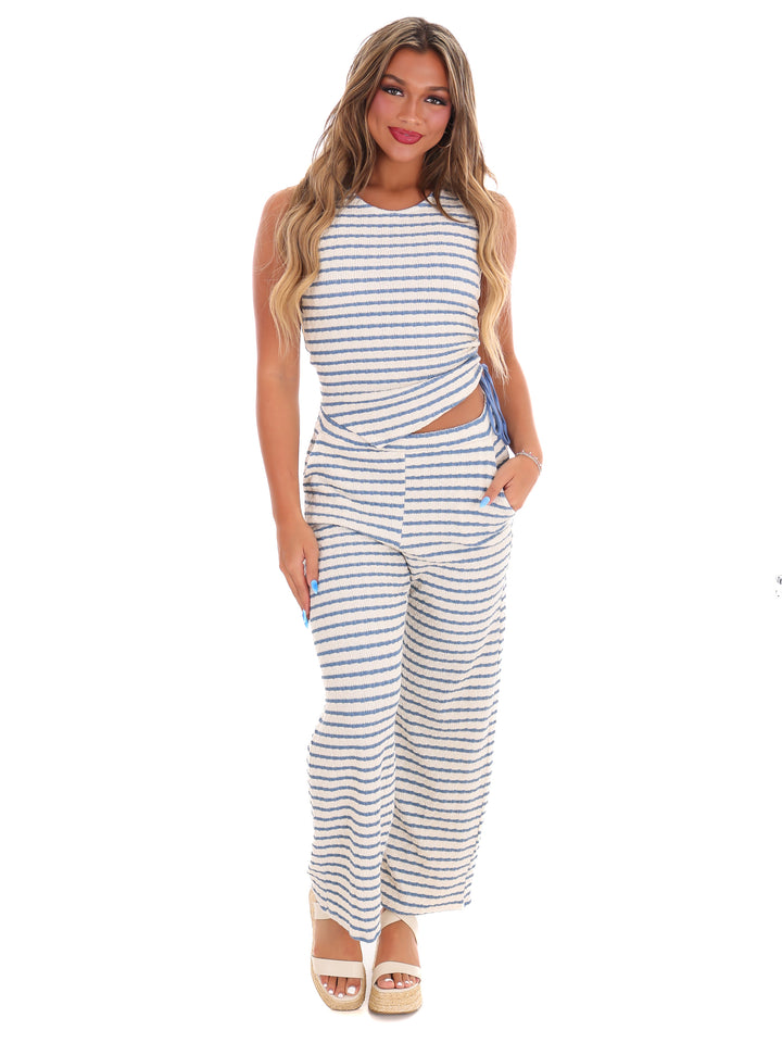 Let's Chat Stripe Two Piece Set