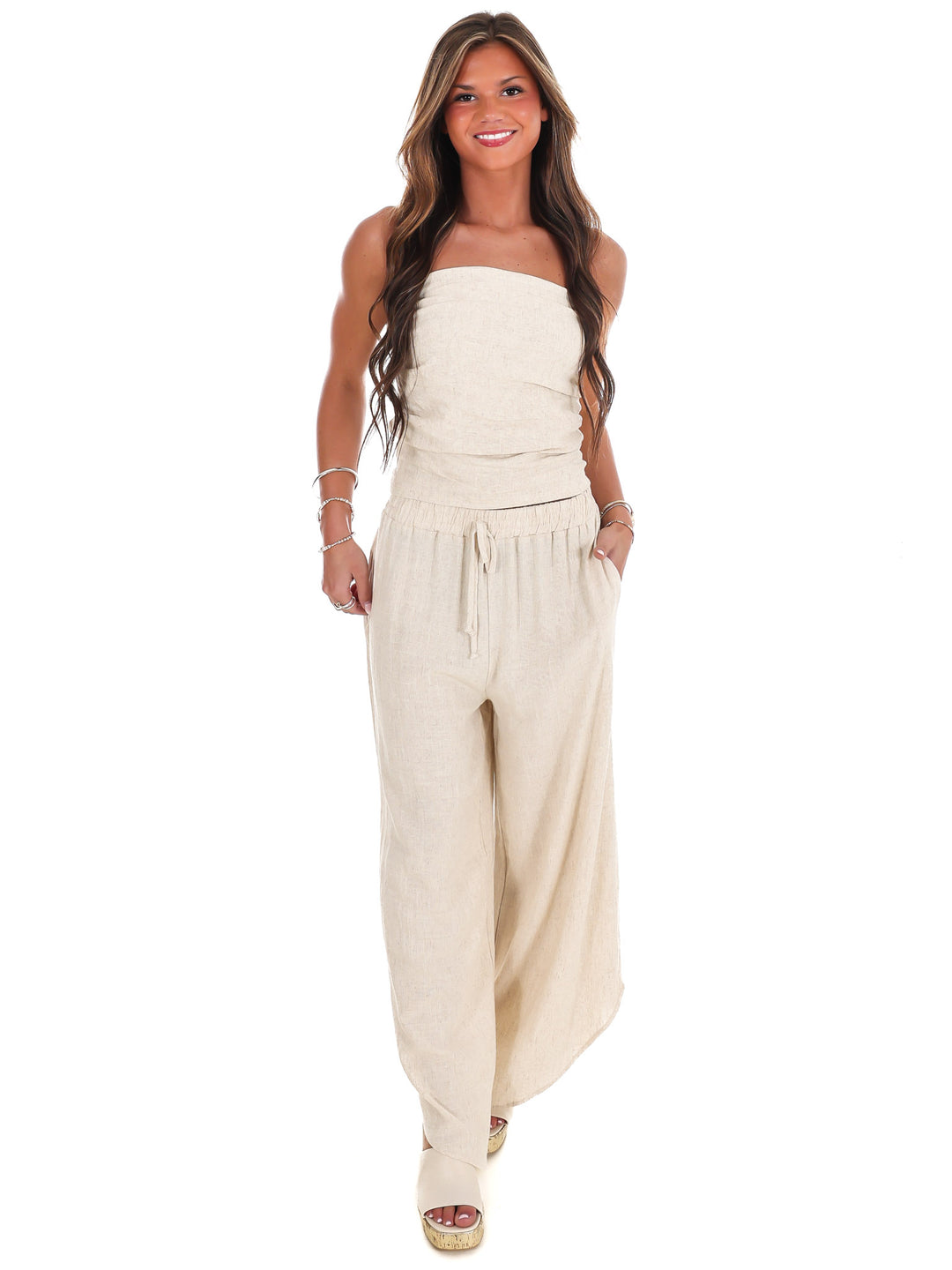 Sandy Shores Linen Tube Top