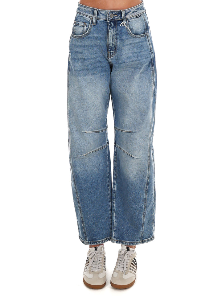 Modern Trace Mid Waist Barrel Jeans