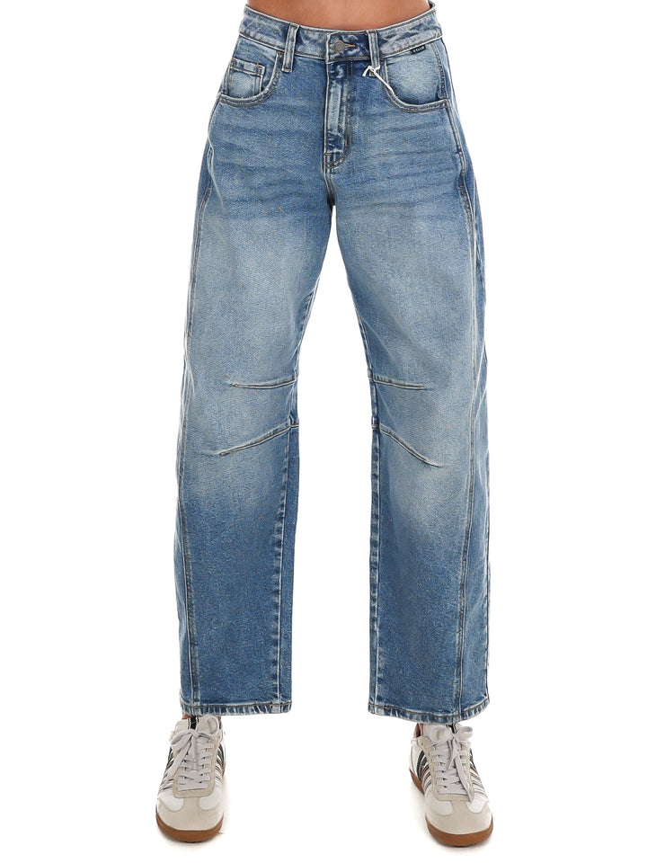 Modern Trace Mid Waist Barrel Jeans