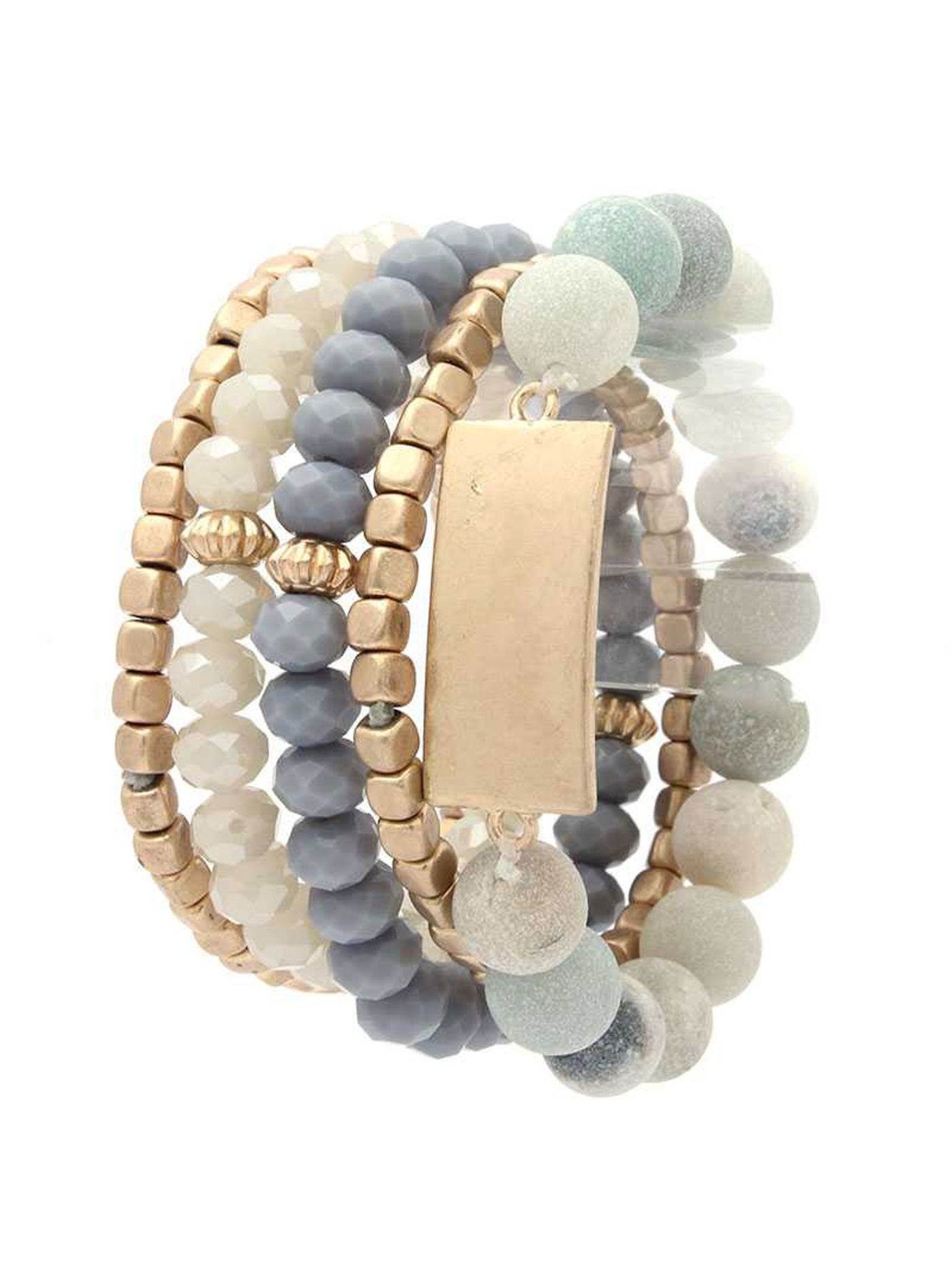 Multi Natural Stone Stretch Bracelet Set