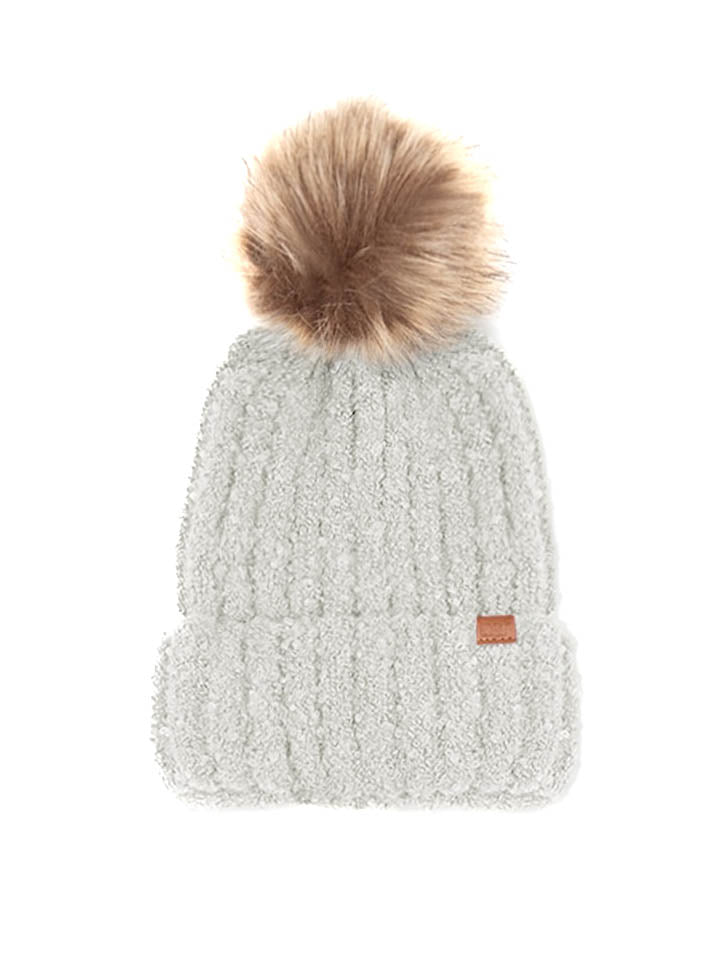 Super Soft Fur Pom Beanie