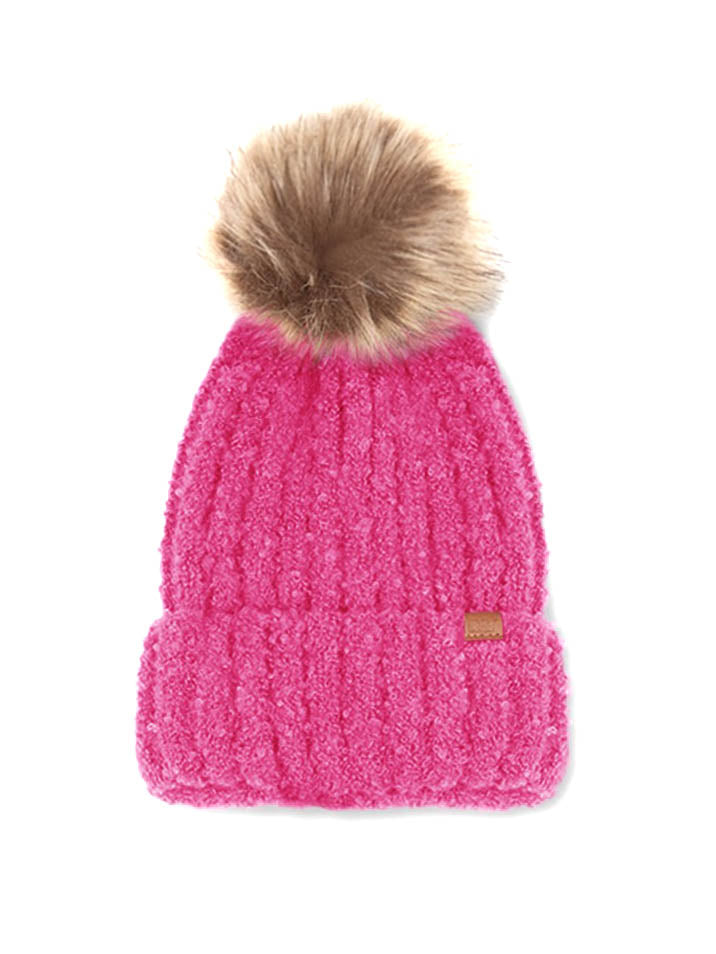 Super Soft Fur Pom Beanie