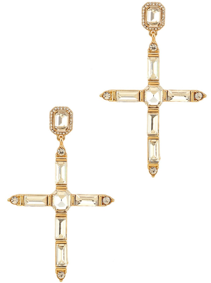 Rhinestone Cross Earrings