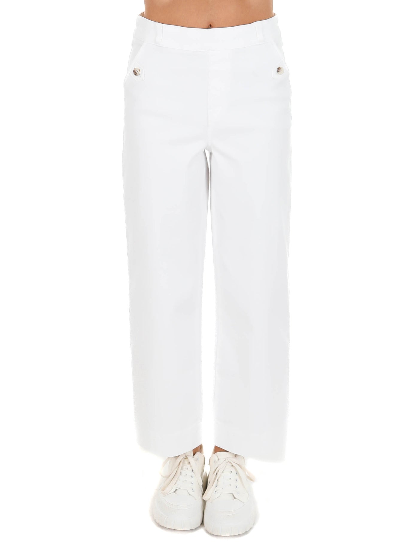 Stretch Twill Cropped Wide Leg Pant, trousers