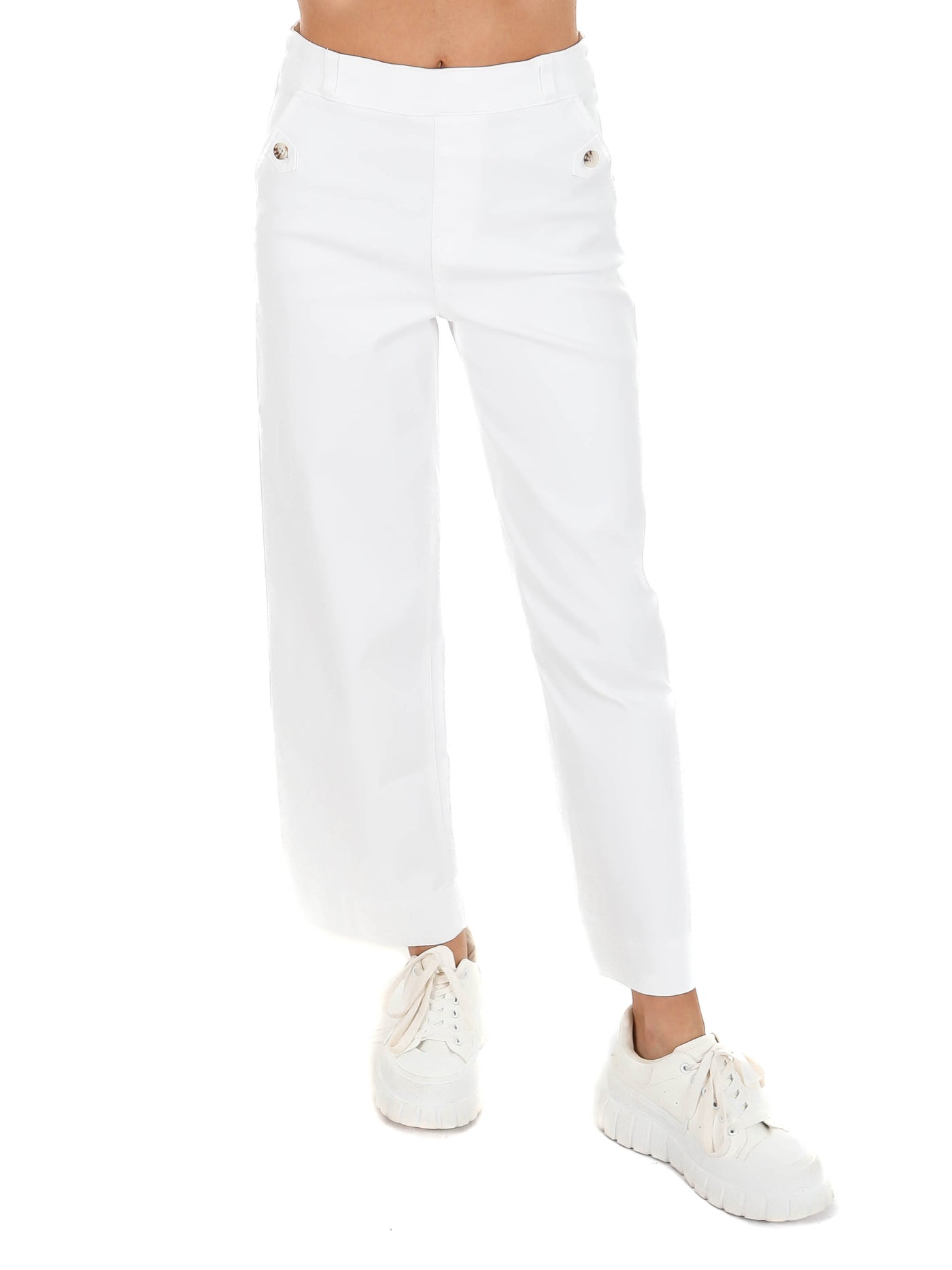 Stretch Twill Cropped Wide Leg Pant, trousers