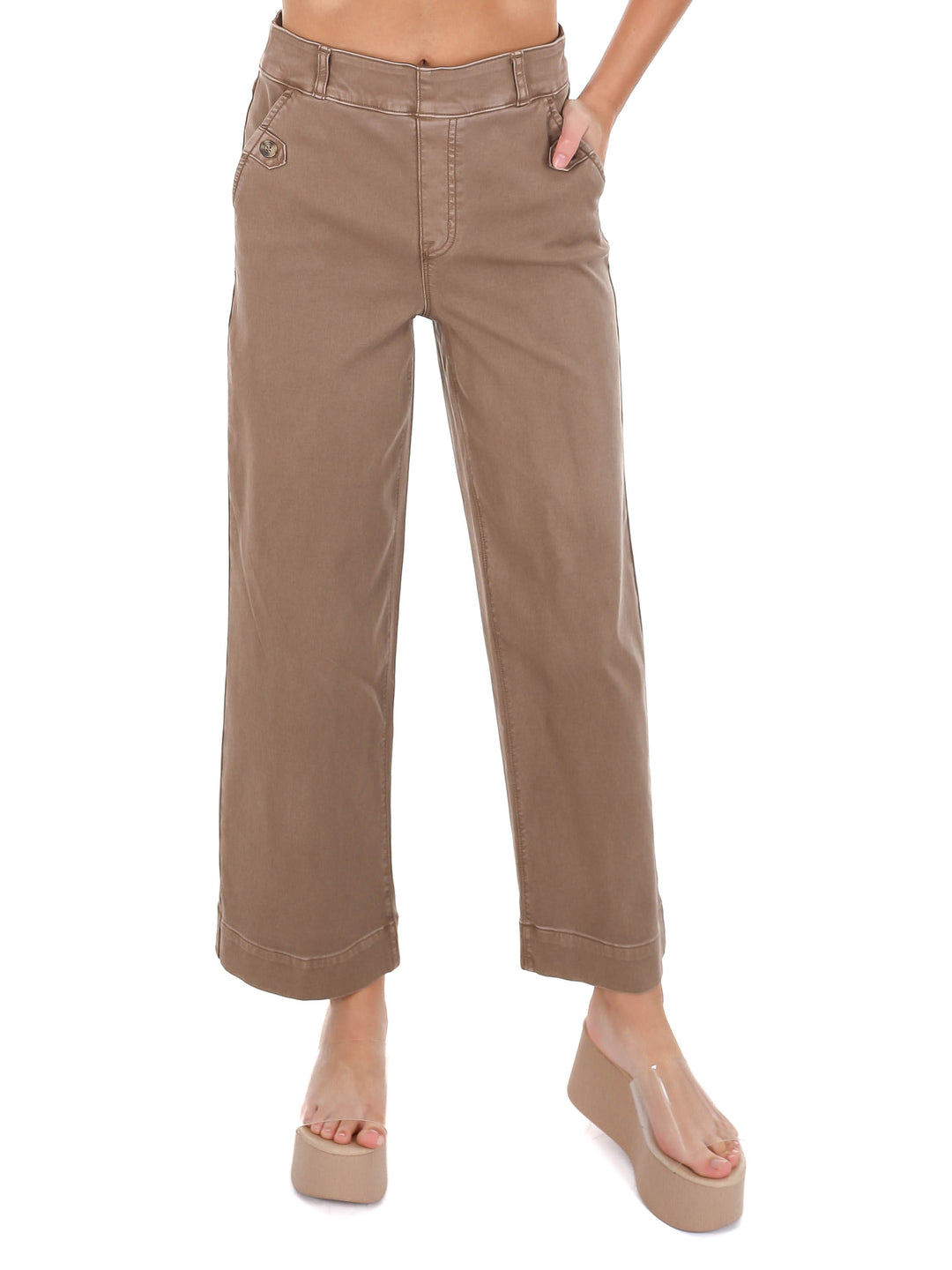 Spanx Stretch Twill Cropped Wide Leg Pant