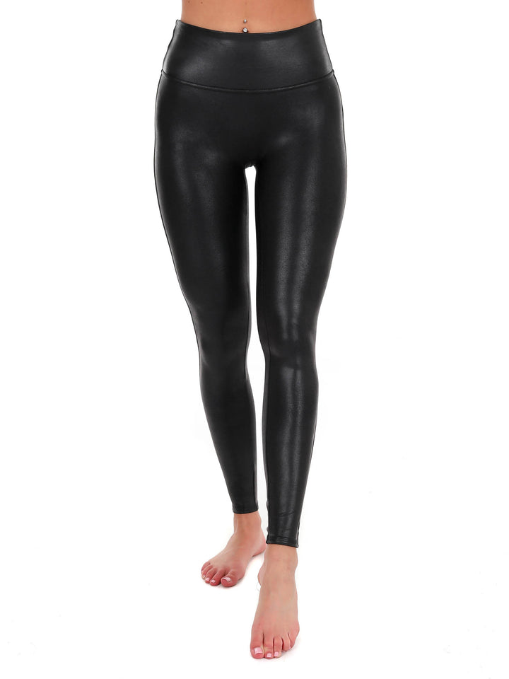 Spanx Faux Leather Black Petite Leggings