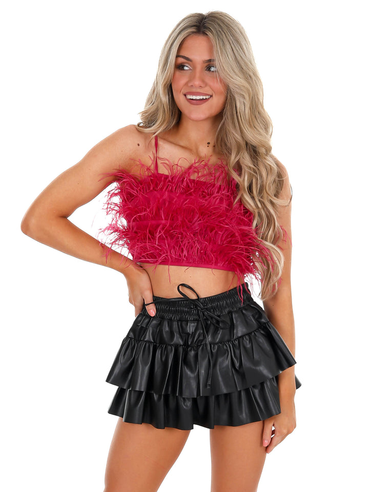 Girly Girl Fur Cami Crop Top