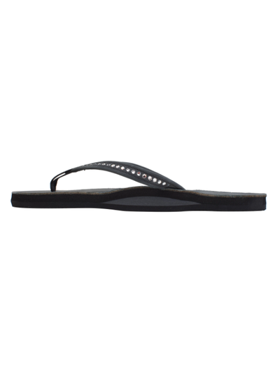 Crystal Collection Leather Sandal - Black