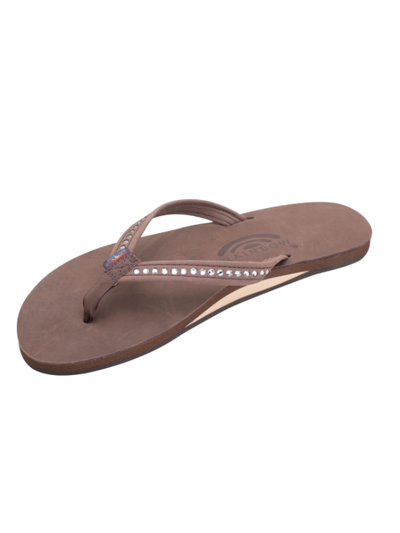 Crystal Collection Leather Sandal - Expresso