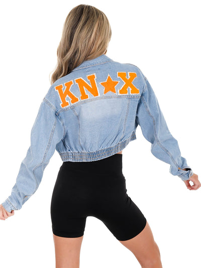 Chenille KNOX Elastic Cropped Denim Jacket