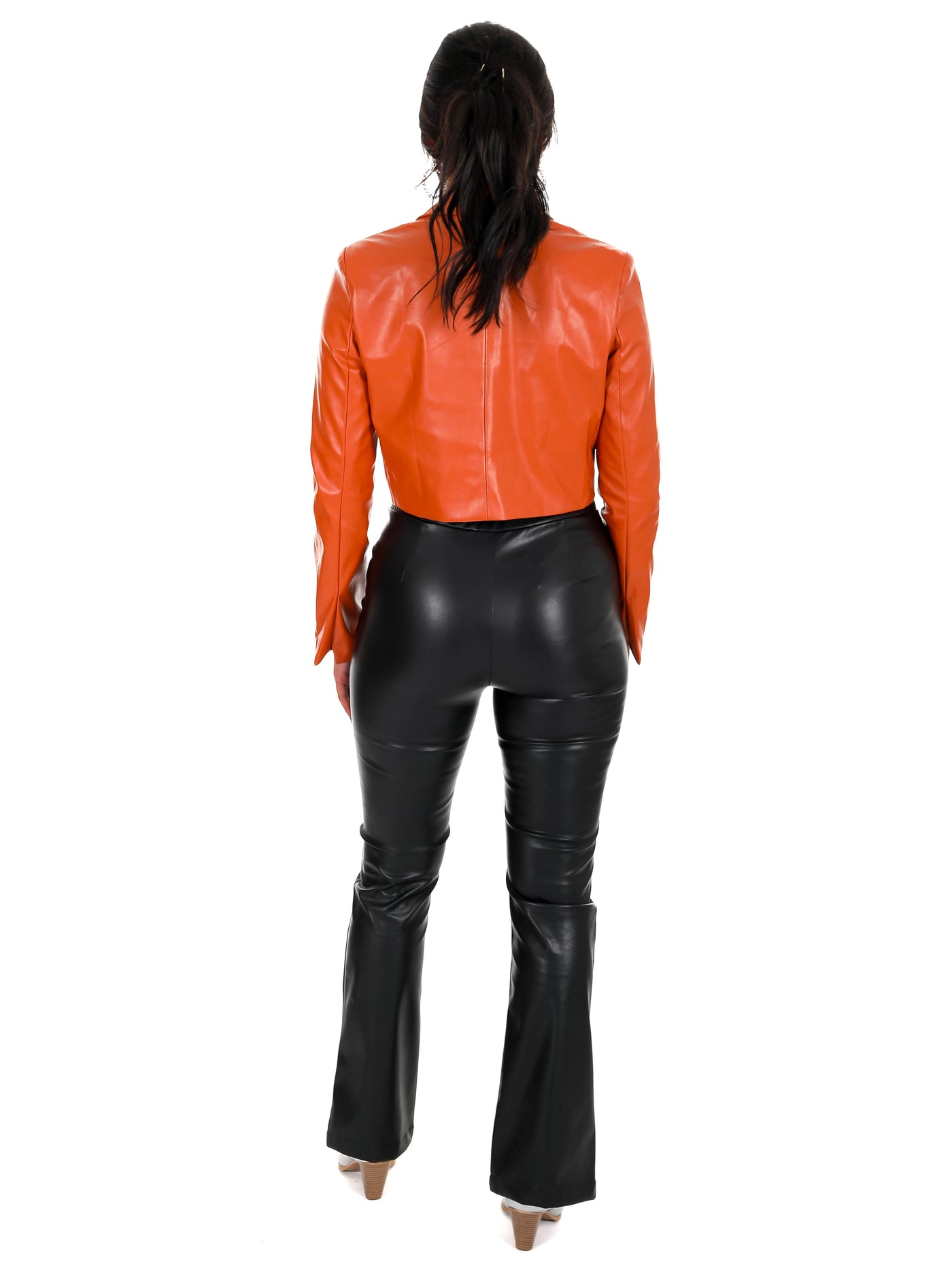 How We Roll Cropped Leather Blazer
