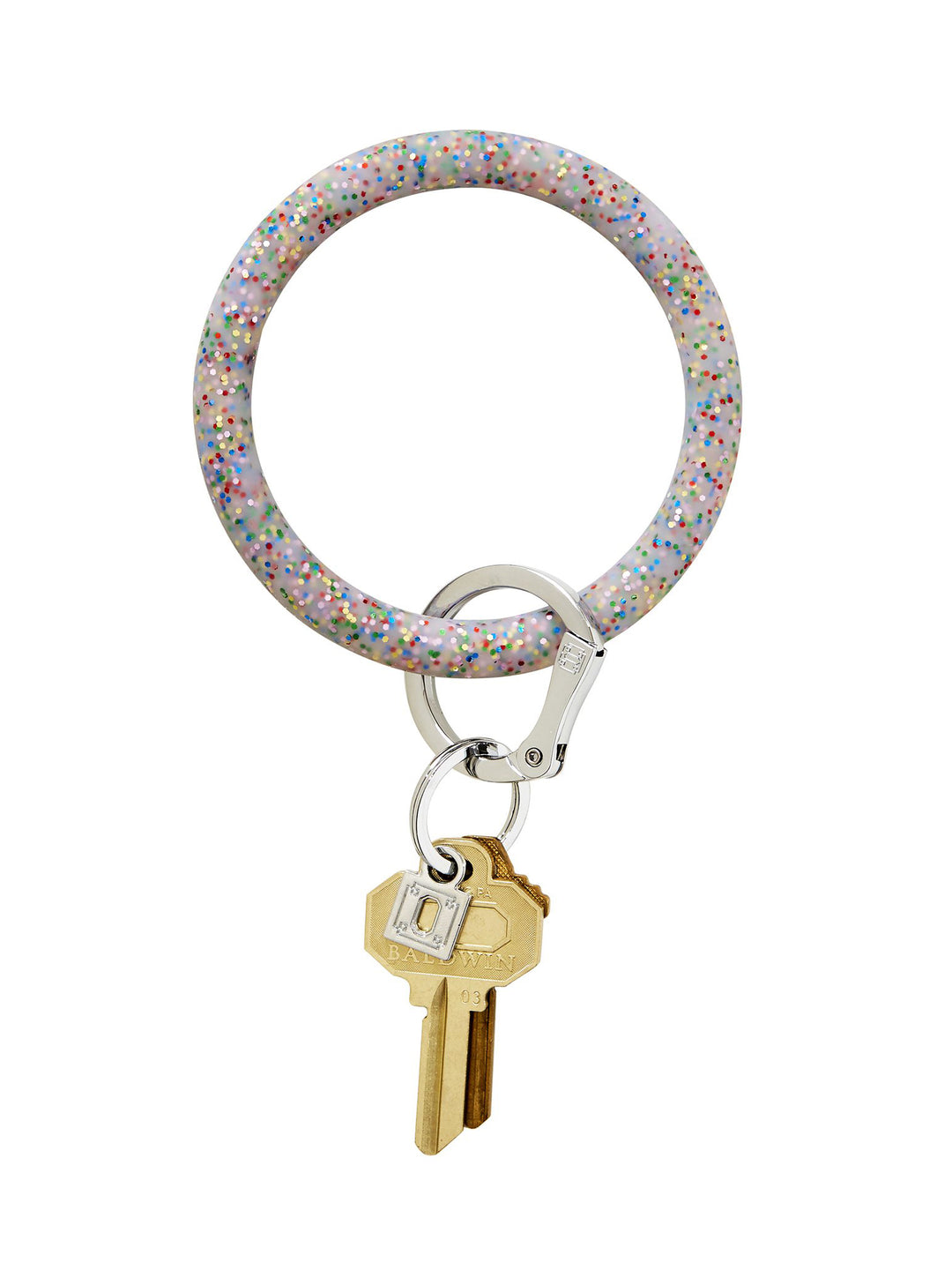 rainbOw cOnfetti silicOne Big O Key Ring