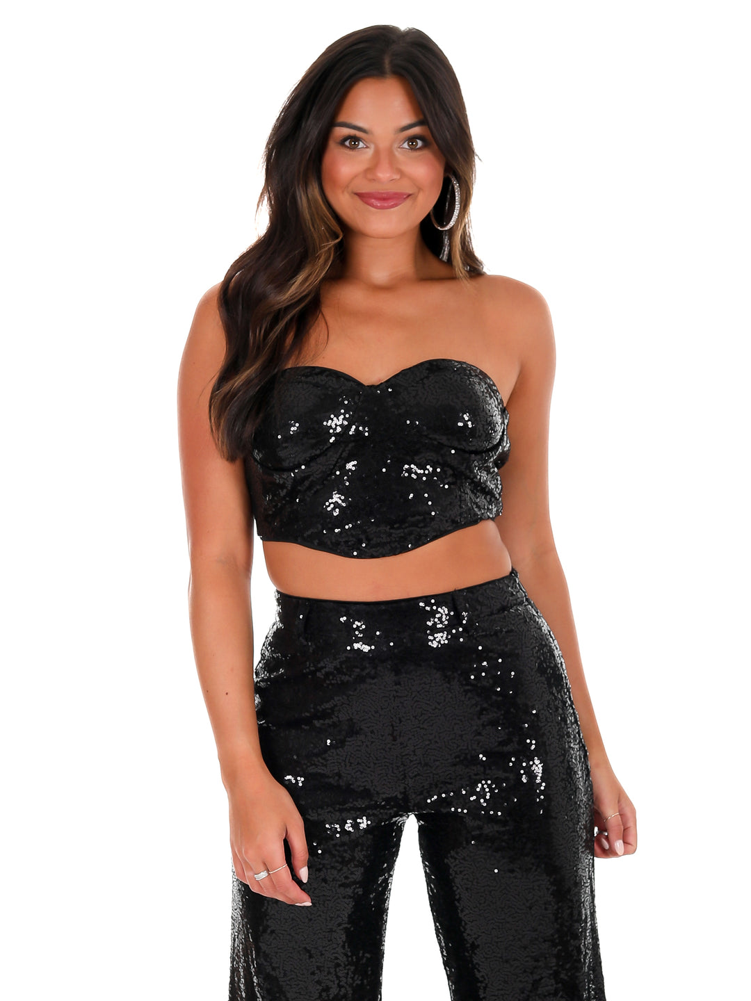 Still Shining Sequin Bra Tube Top