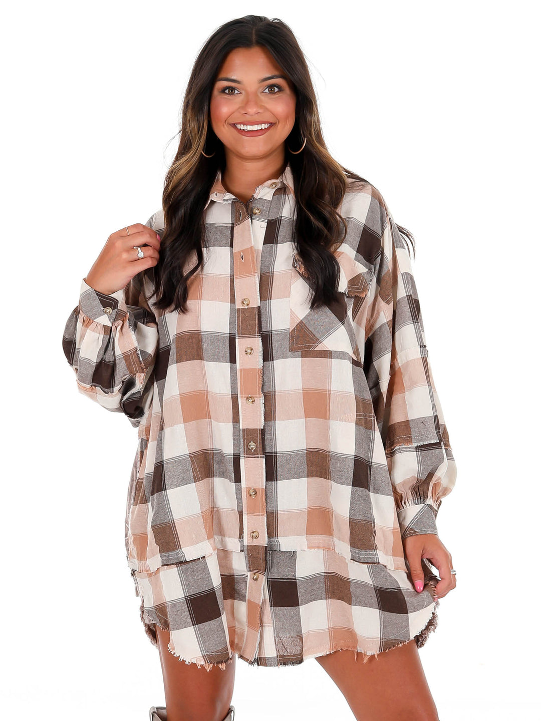 Sound of Music Oversized Plaid Top