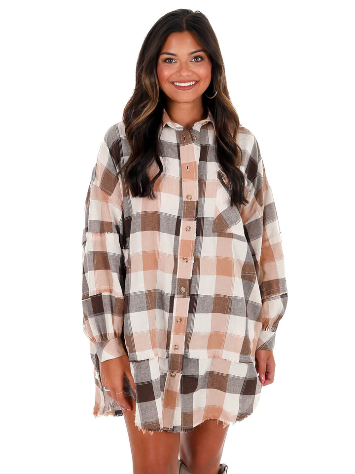 Sound of Music Oversized Plaid Top