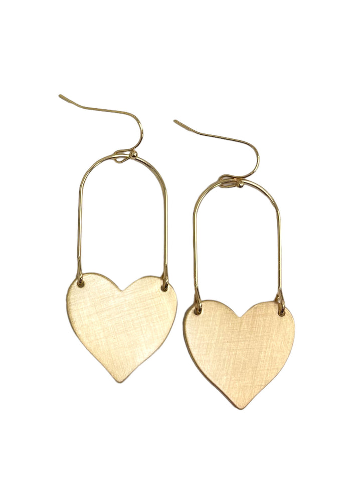 Metal Heart Dangle Earrings