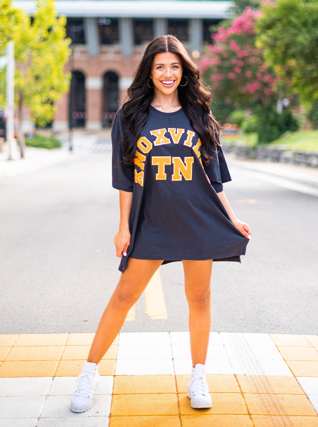 Oversized Black Chenille Knoxville TN Tee