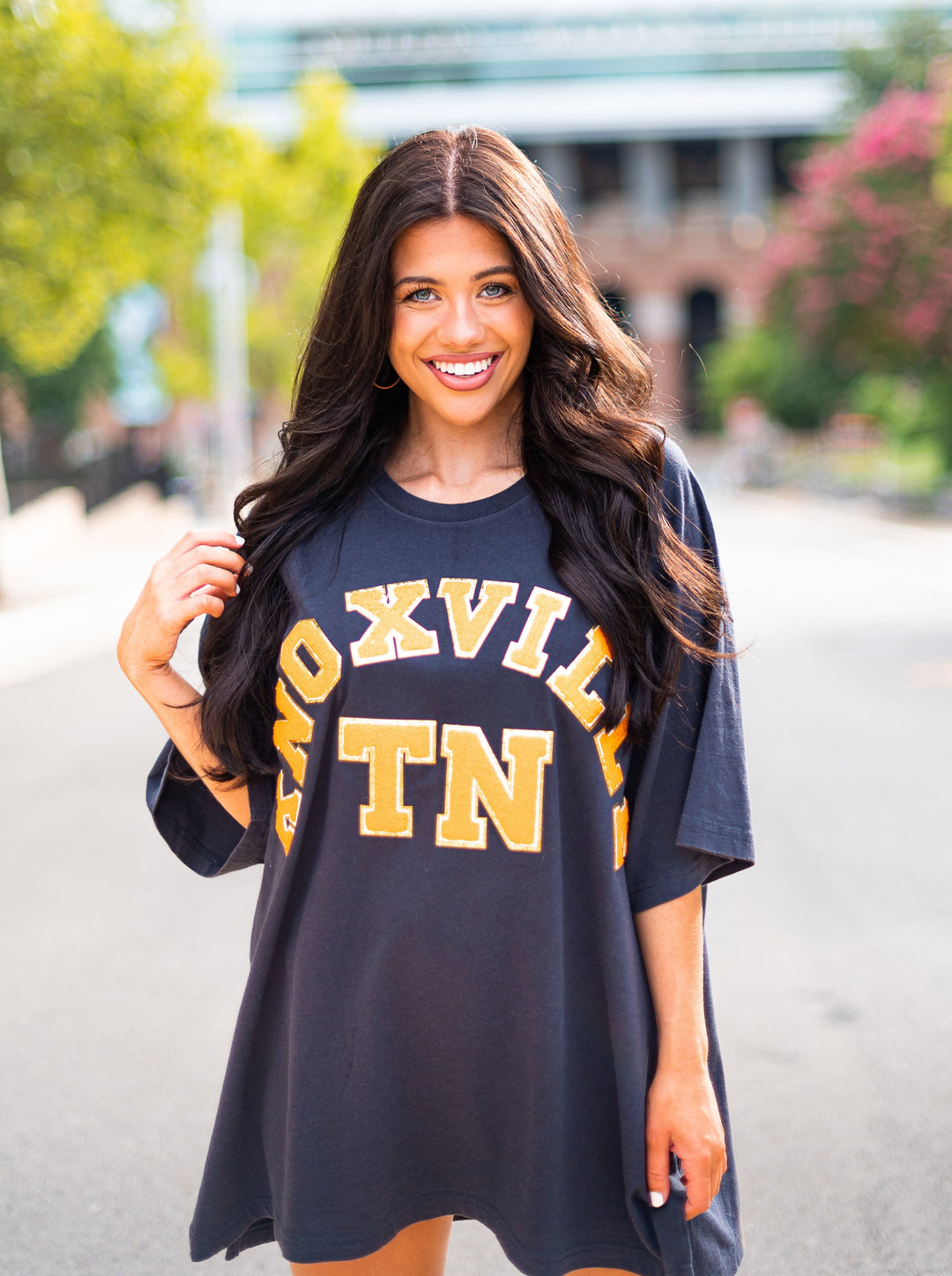 Oversized Black Chenille Knoxville TN Tee