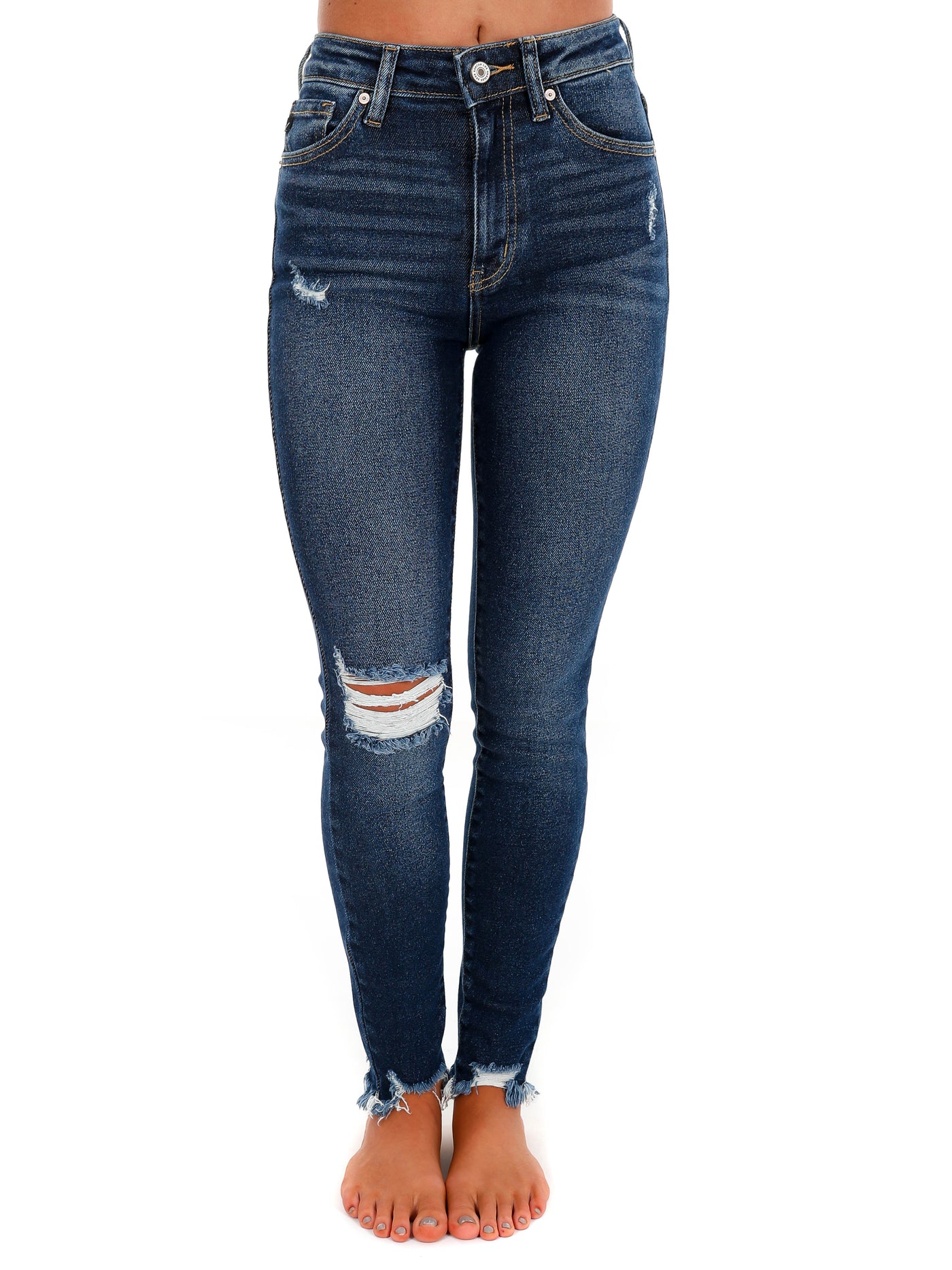 Wrong Timing Dark High Rise Ankle Skinny Jean