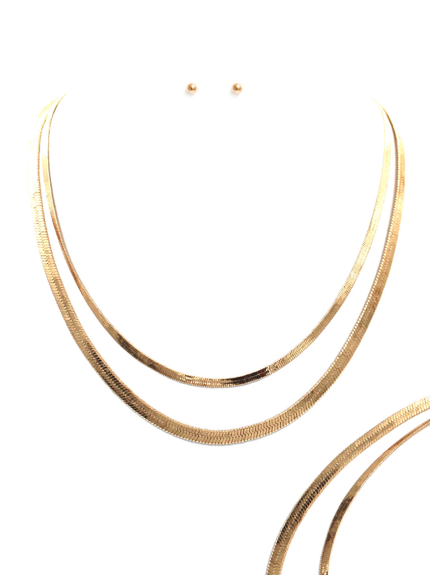 Brass Snake Chain Layered Necklace