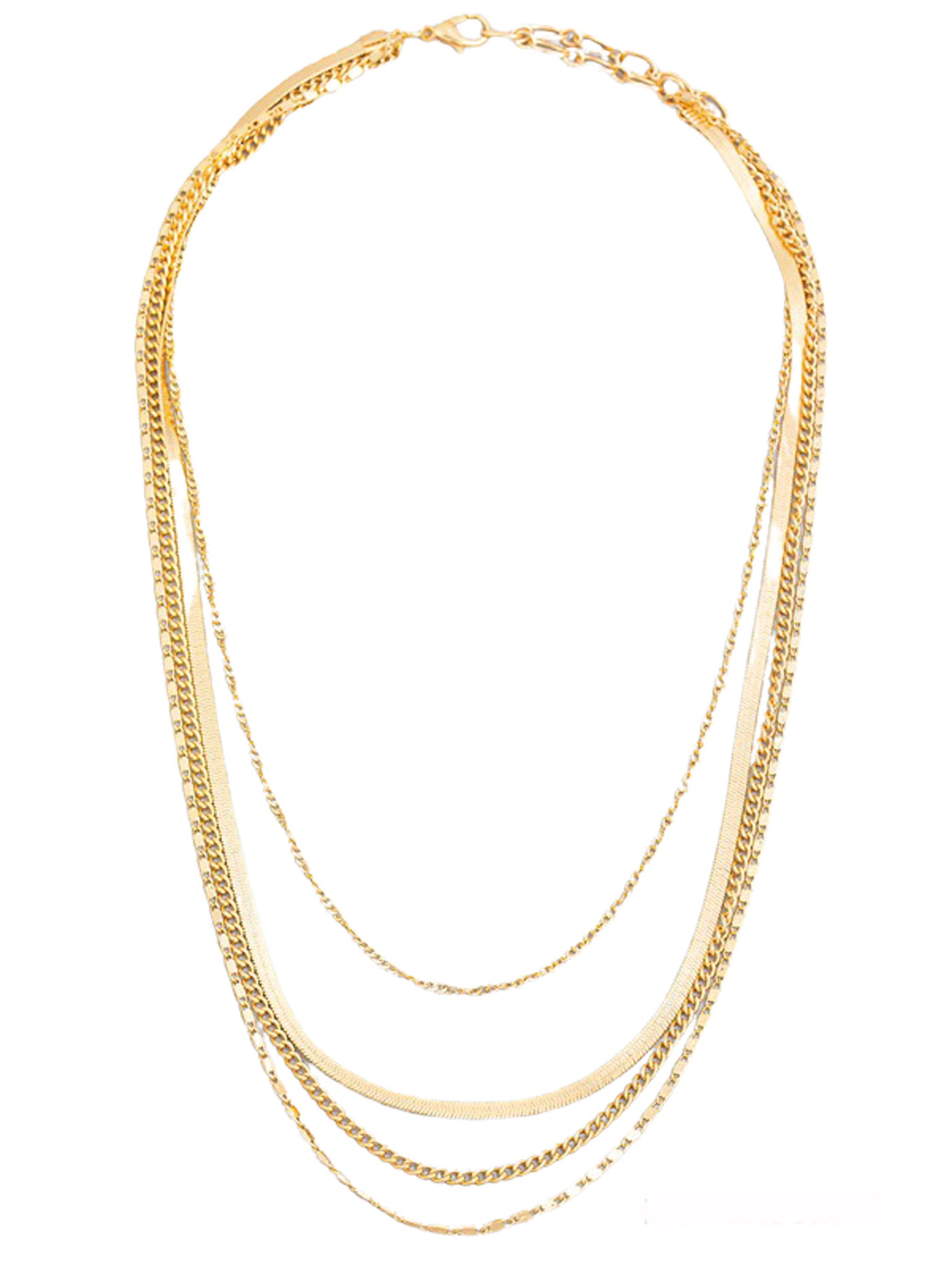 Multi Layered Gold Metal Necklace