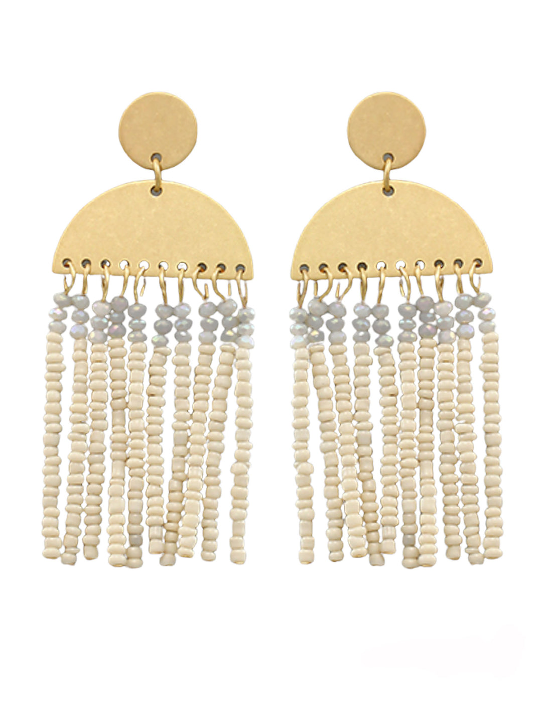 Wedge & Bead Tassel Earrings