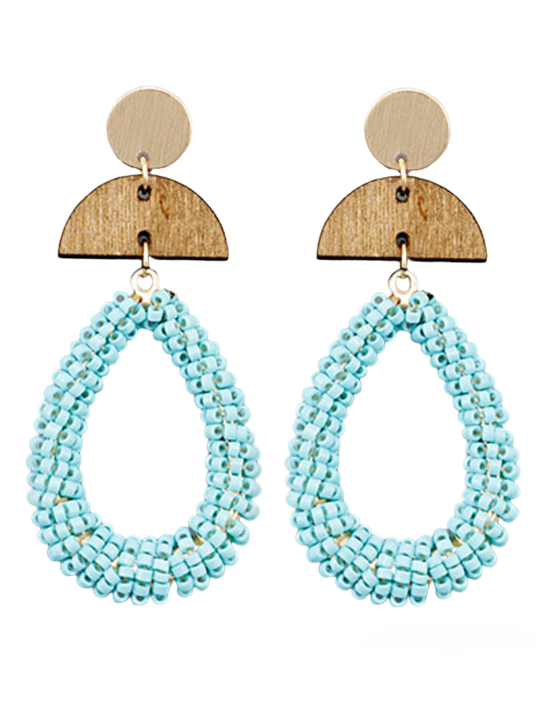 Bead Teardrop & Wedge Earrings