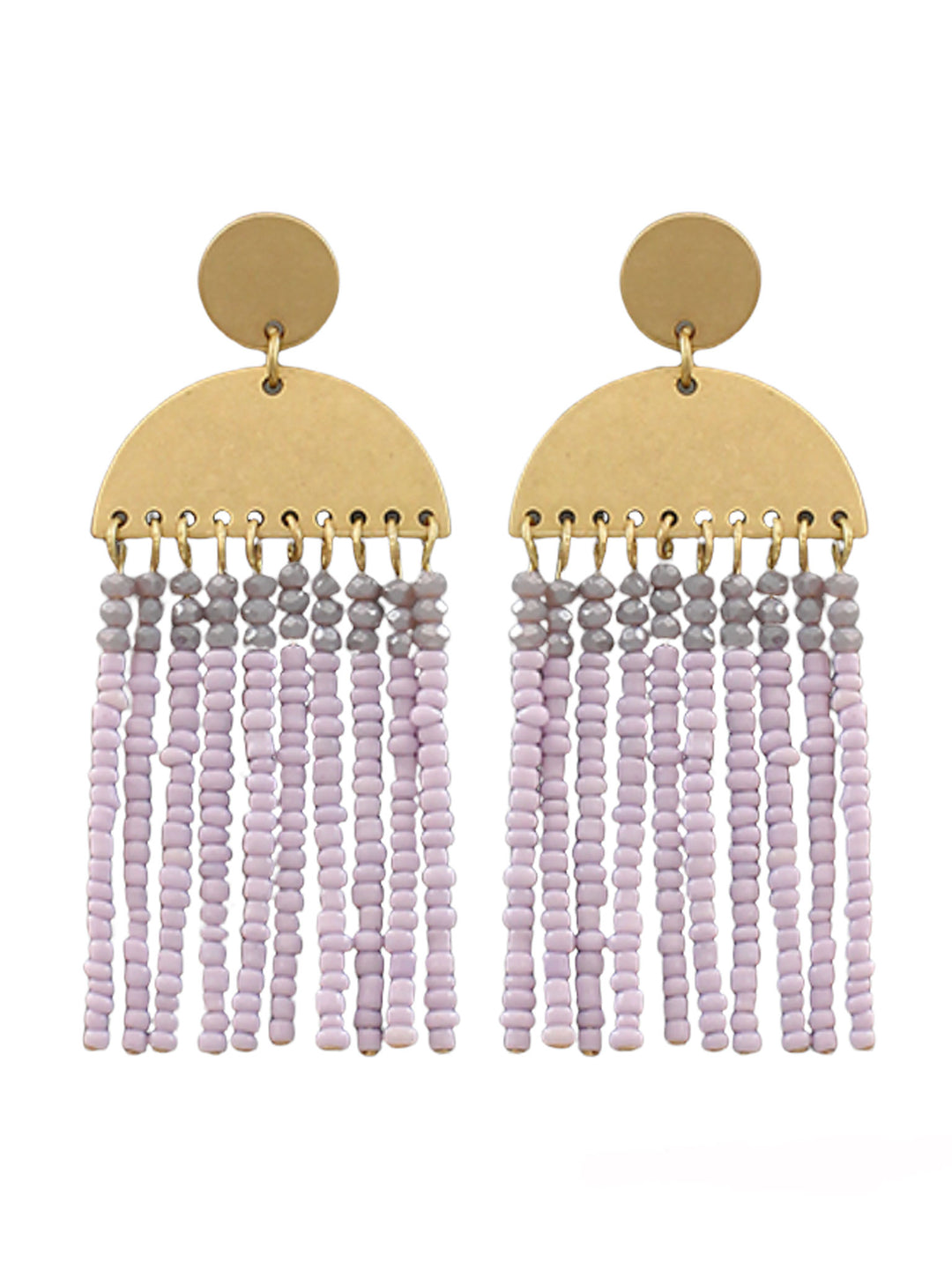 Wedge & Bead Tassel Earrings