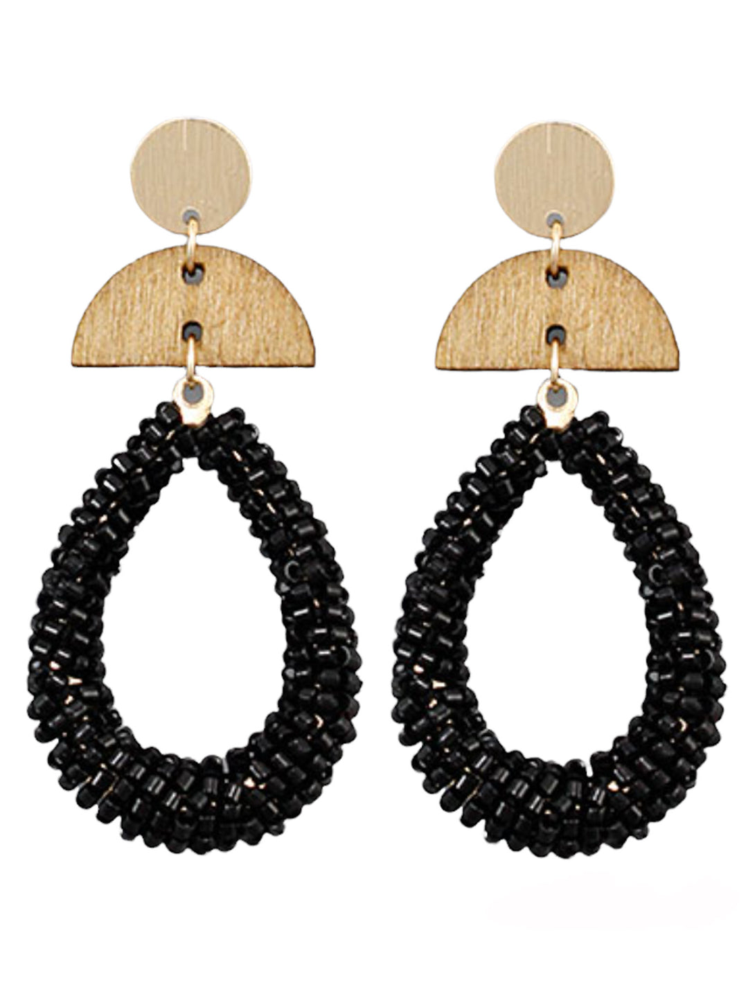 Bead Teardrop & Wedge Earrings