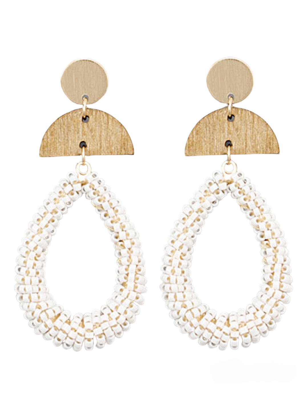 Bead Teardrop & Wedge Earrings