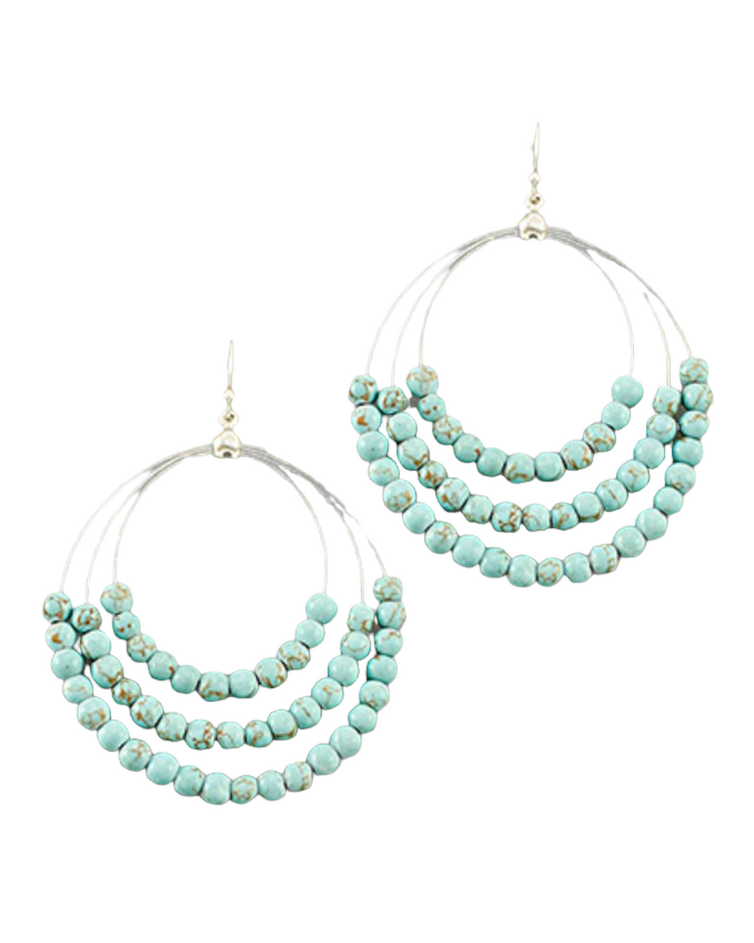 Wire & Stone Turquoise Bead Circle Earring