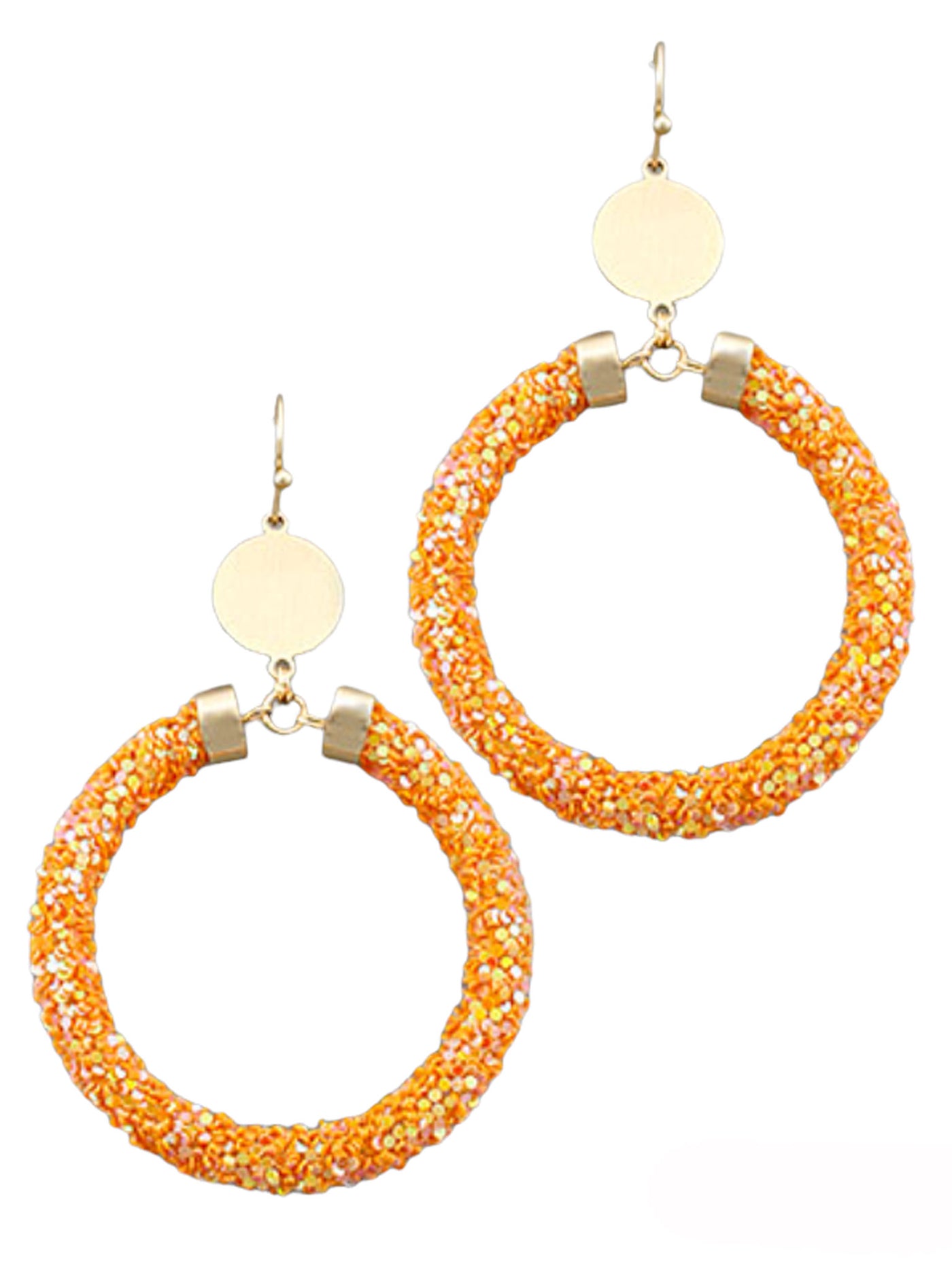 Orange Sparkle Tube Dangle Earrings