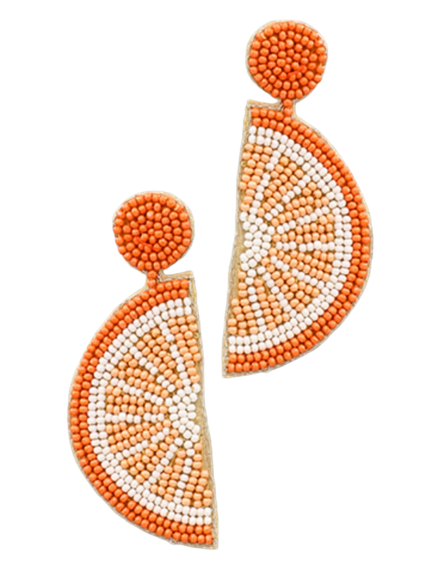 Orange Fruit Seed Bead Earrings