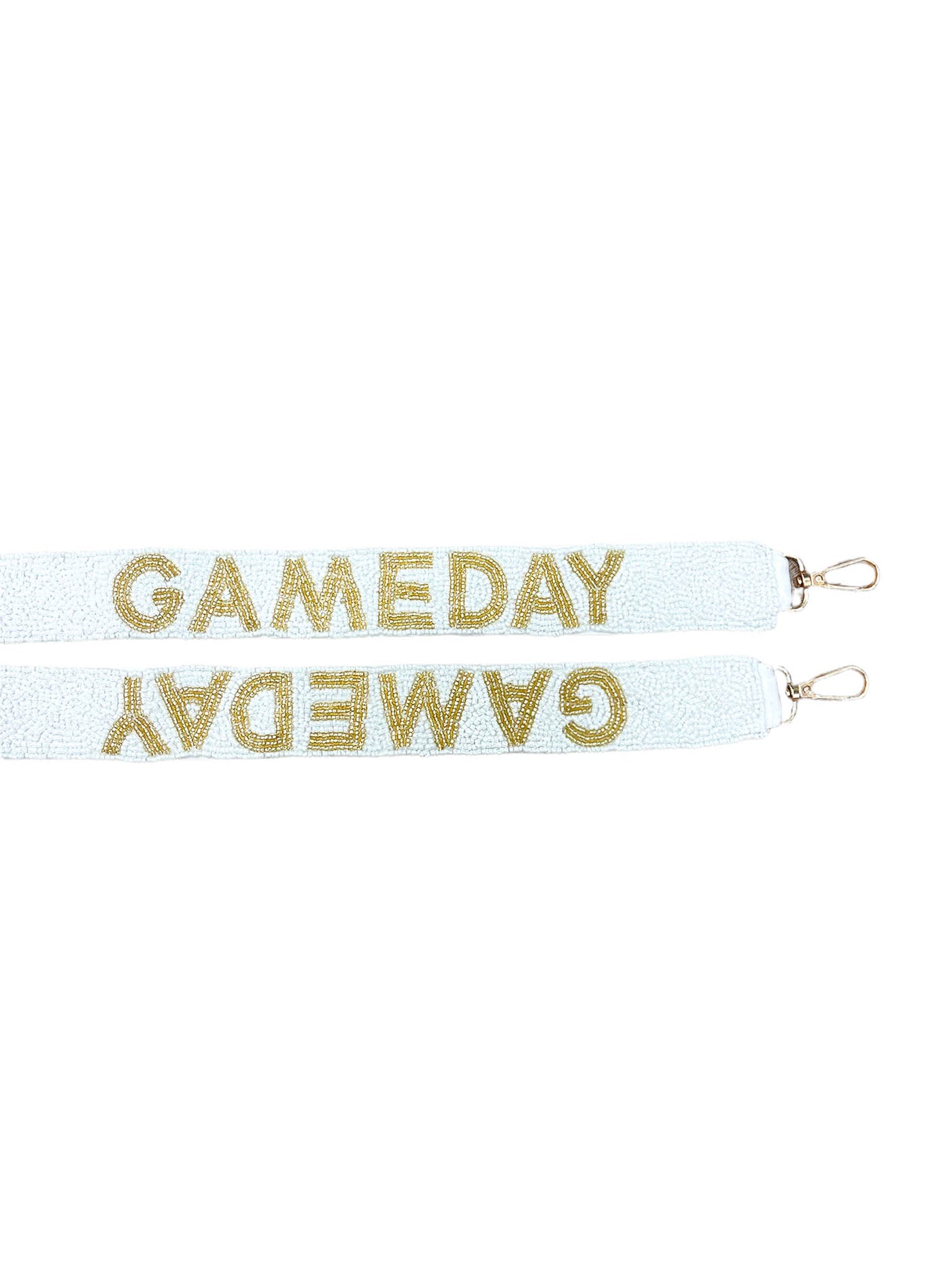 Gold and White Beaded Gameday Strap