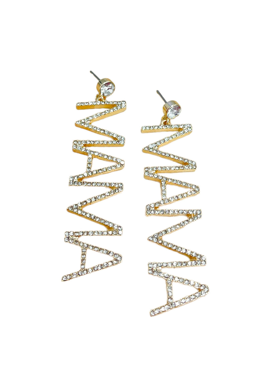 Mama Pave Stone Earrings