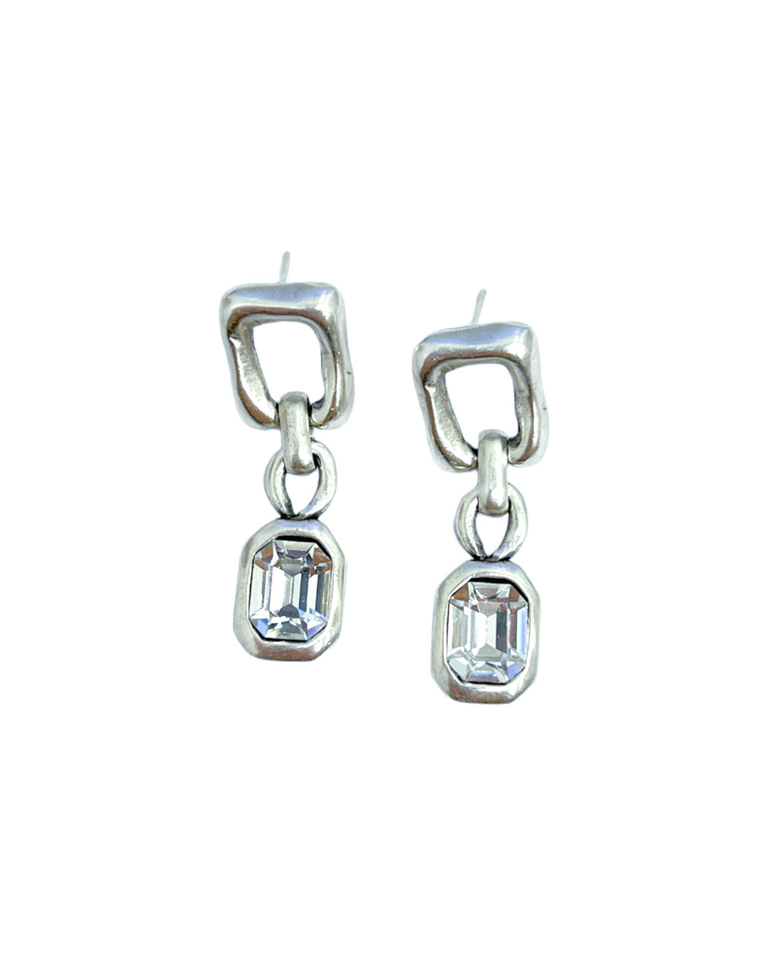 Alpha Signature Silver Earrings