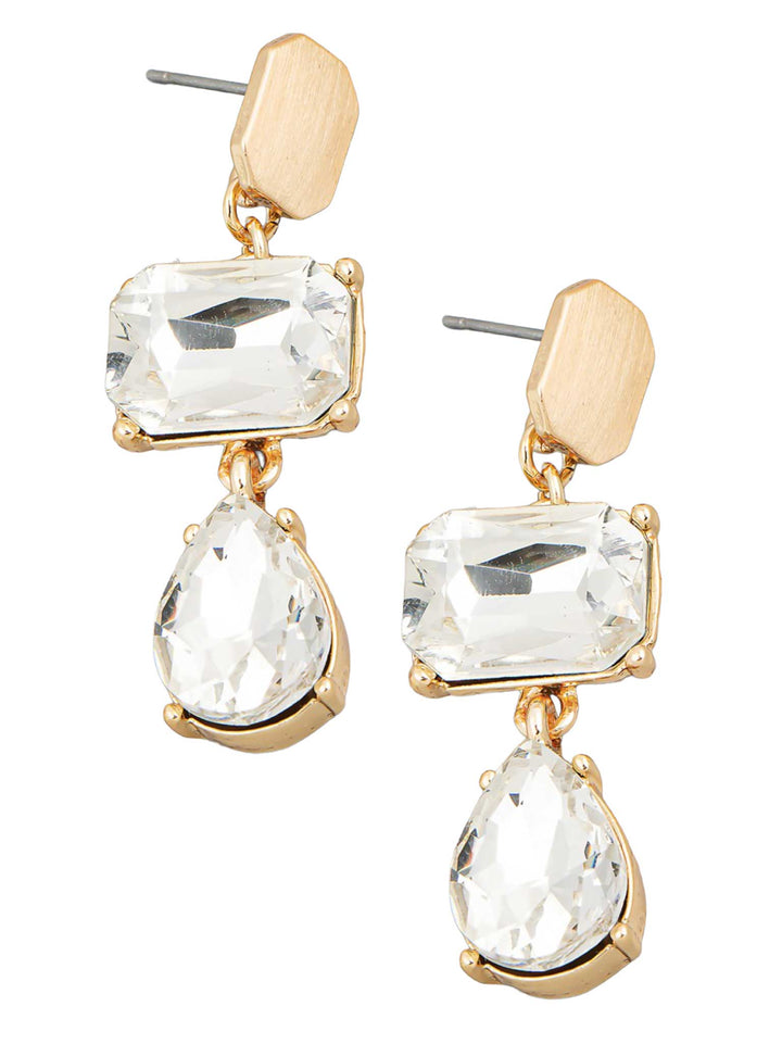 Layered Crystal Teardrop Earrings