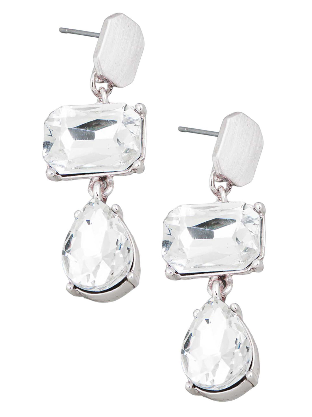 Layered Crystal Teardrop Earrings