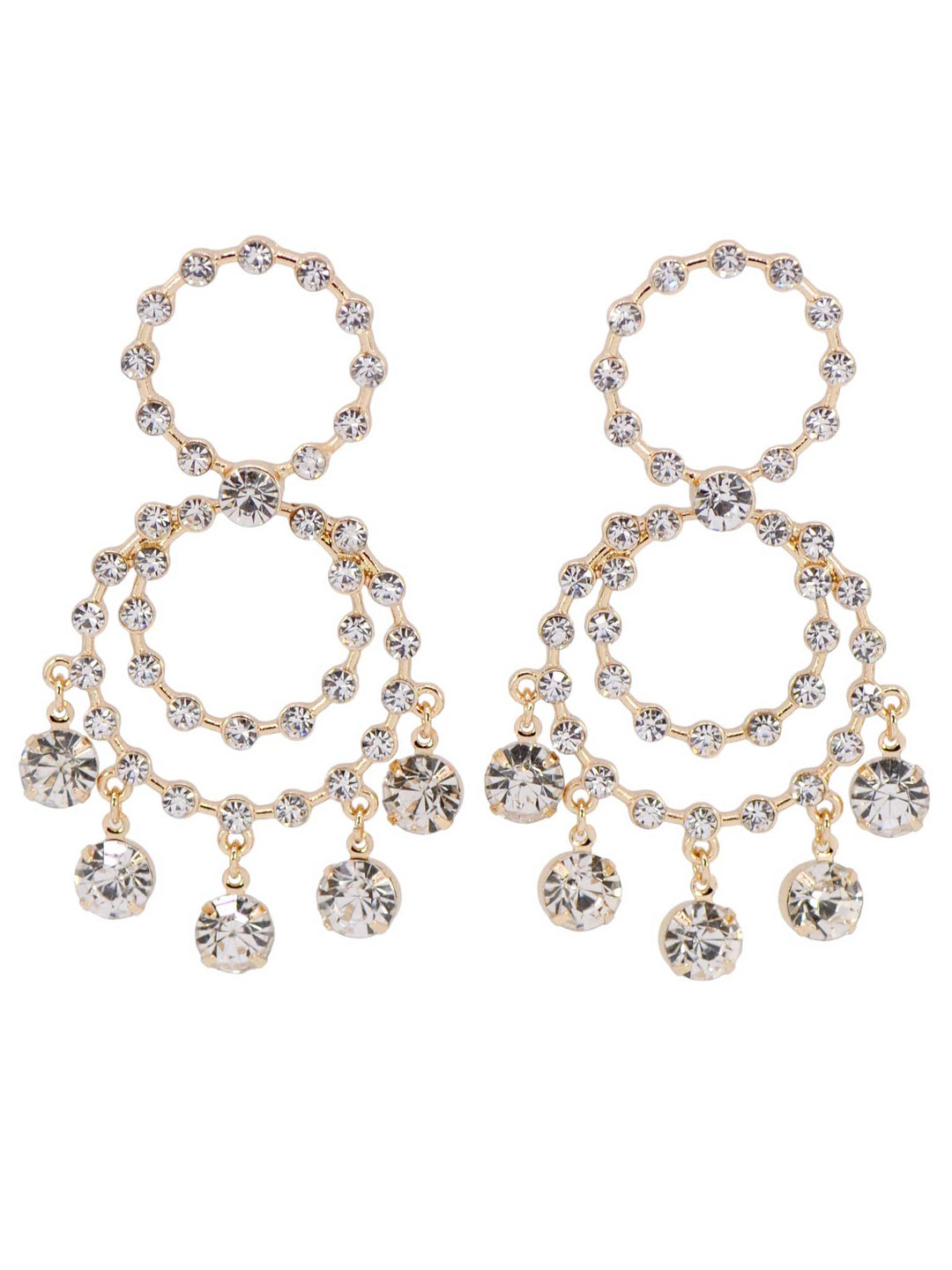 Rhinestone Double Hoop Earrings