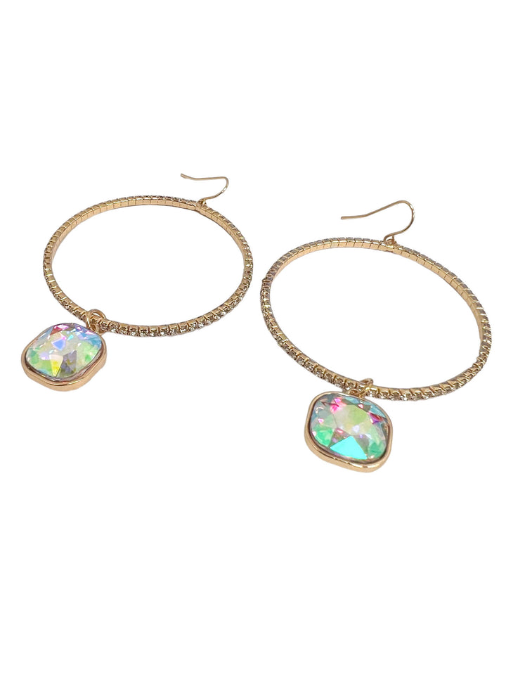 Rhinestone Round Dangling Earrings