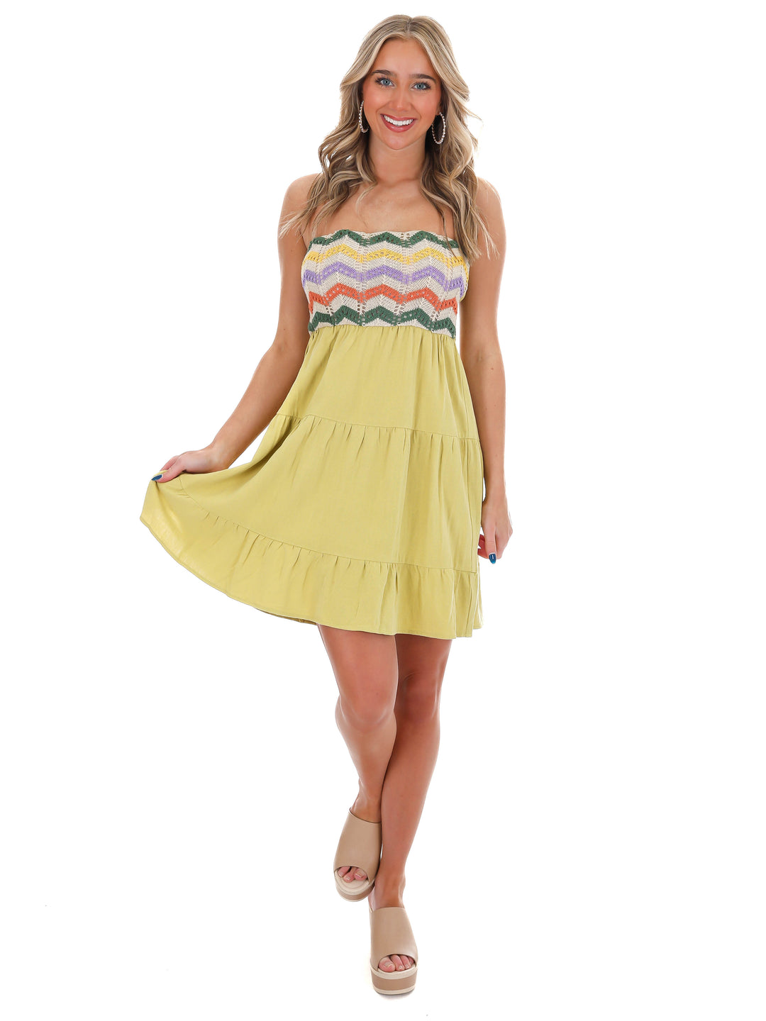 Drive Down Main Strapless Dress